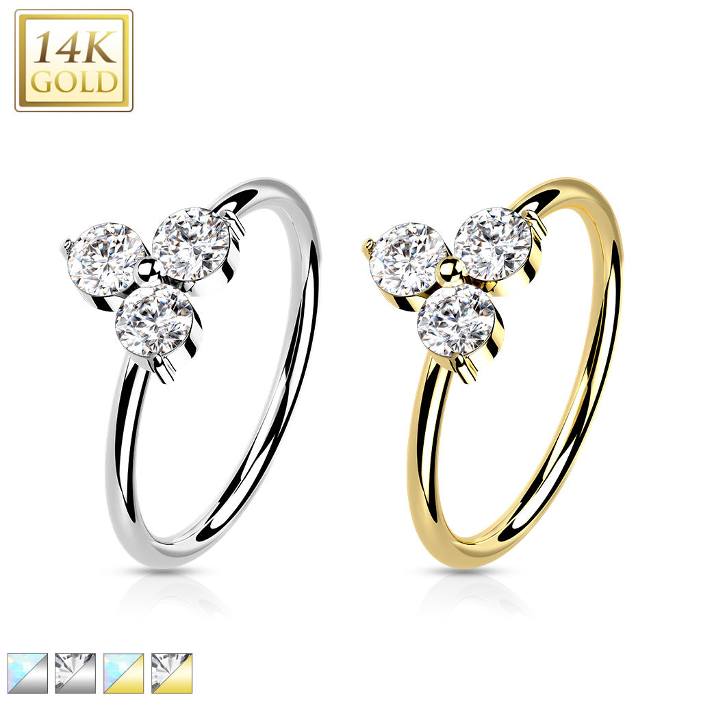 14K Yellow Gold 20G Triangle Nose Hoop (8mm)